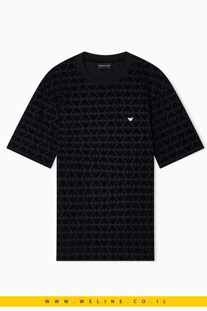 טי שירט גברים Emporio Armani Lunar New Year Lyocell-Blend Jersey T-Shirt – צבע שחור