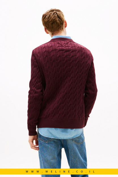 סוודר גברים Tommy Hilfiger – Cable Knit Crew Neck