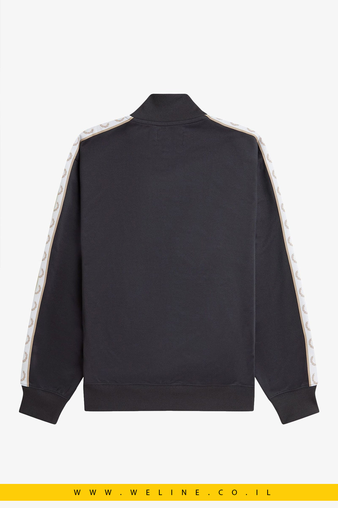 ג׳קט טרנינג עם פסי לוגו – Fred Perry Taped Track Jacket (אפור Anchor Grey)