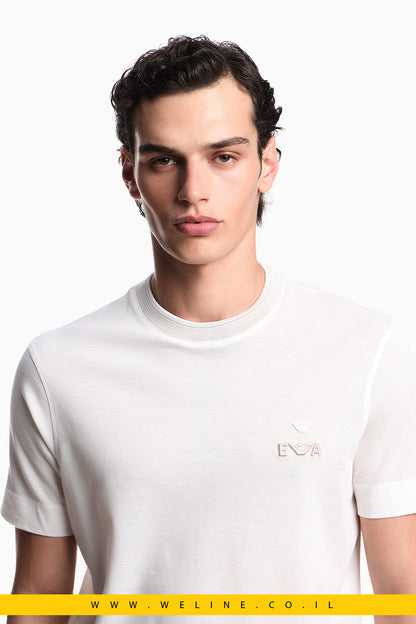 חולצת T פיקה ASV עם רקמת EA מובלטת Emporio Armani