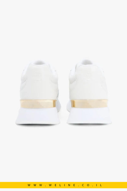 סניקרס עור לנשים Tommy Hilfiger Leather TH Monogram – צבע לבן