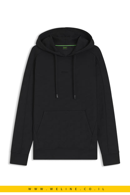 קפוצ'ון קווילט ג’קארד עם דוגמה מרופדת – שחור | BOSS