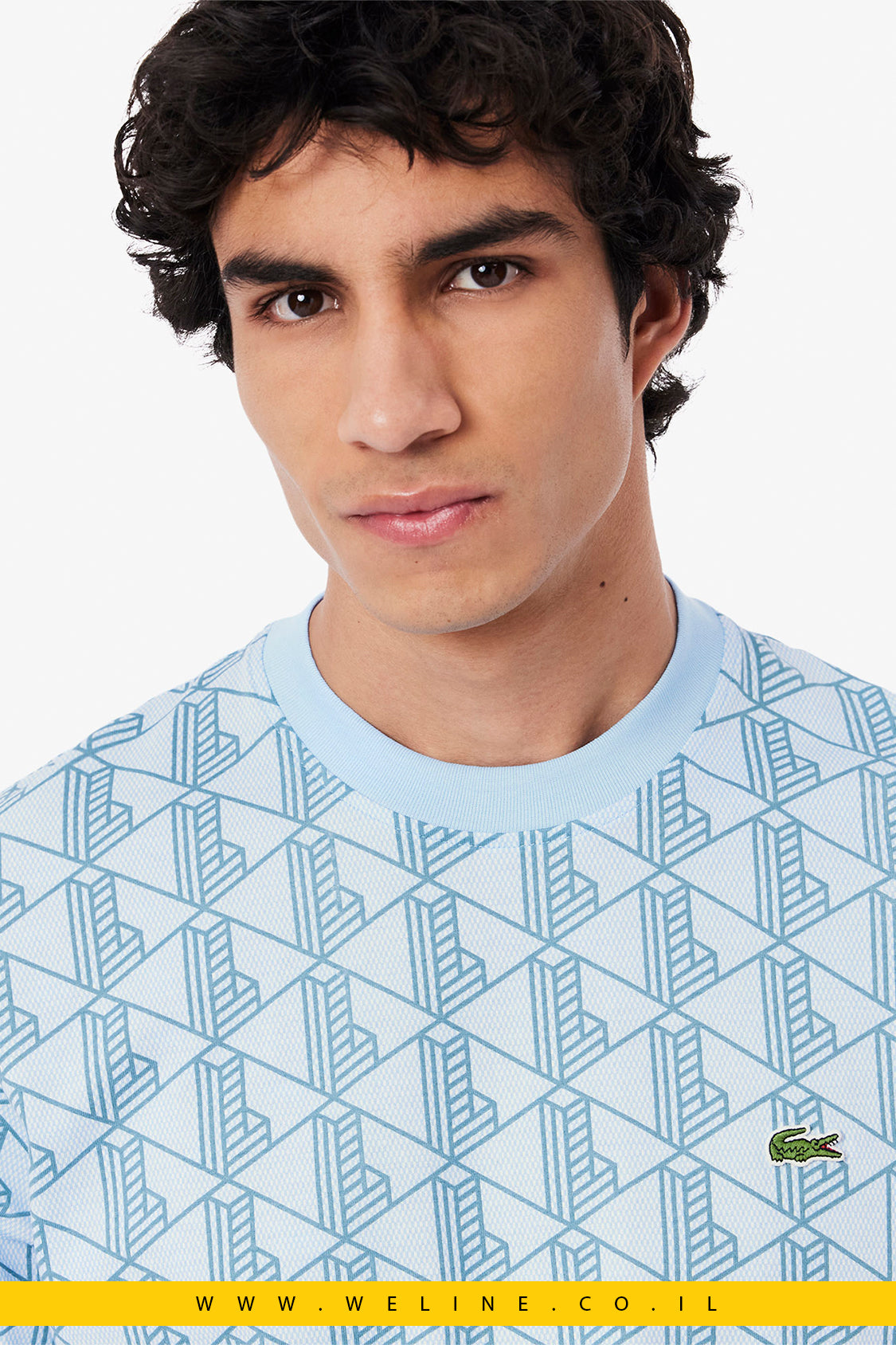 חולצת טי לגברים עם מונוגרמה מכותנה אורגנית – Lacoste