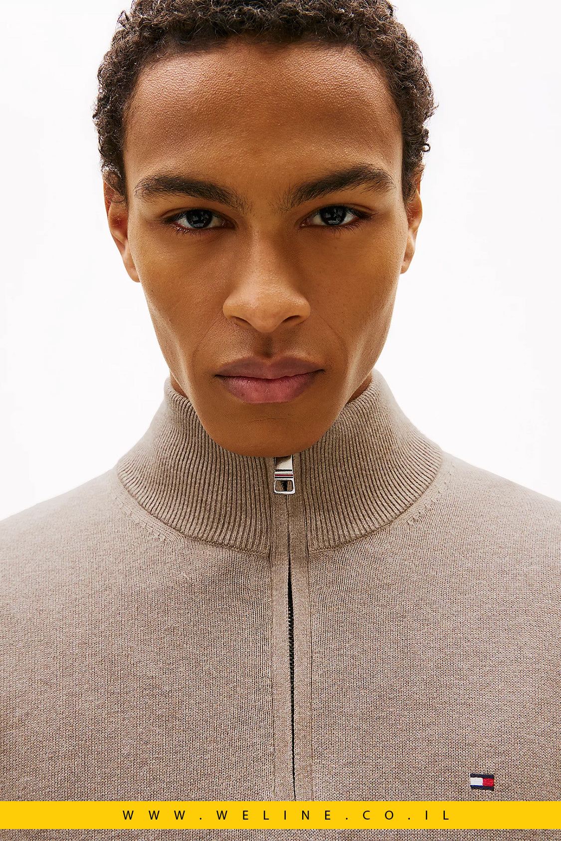 סריג חצי־רוכסן עם Cashmere