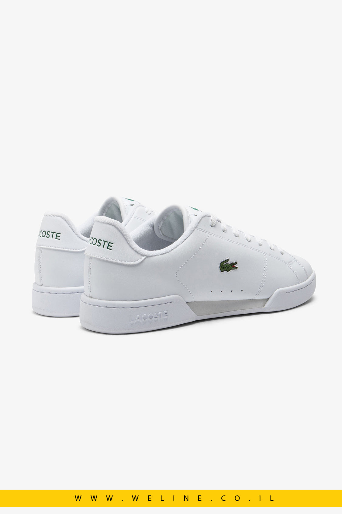 Lacoste Men's Carnaby Cup Leather Sneakers – סניקרס עור לגברים בצבע לבן