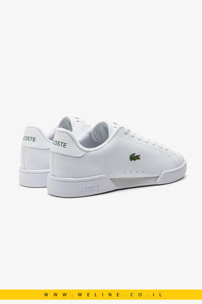 Lacoste Men's Carnaby Cup Leather Sneakers – סניקרס עור לגברים בצבע לבן