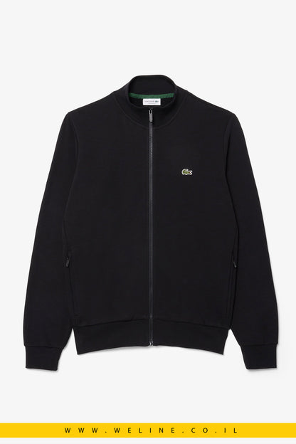 סווטשירט פליז עם רוכסן וצווארון גבוה לגברים Lacoste
