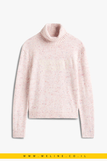 סוודר גולף נשים Tommy Jeans – קלאסי ונקי בצבע Ancient White