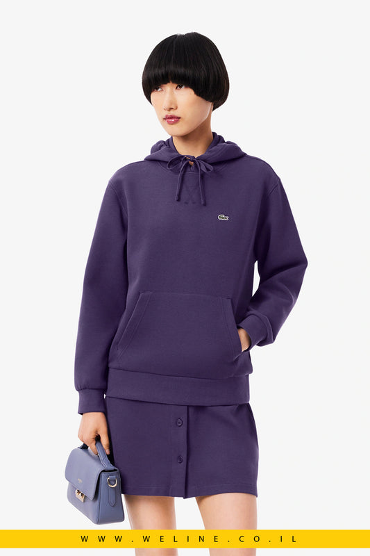 קפוצ’ון נשים Piqué בצבע סגול – Lacoste