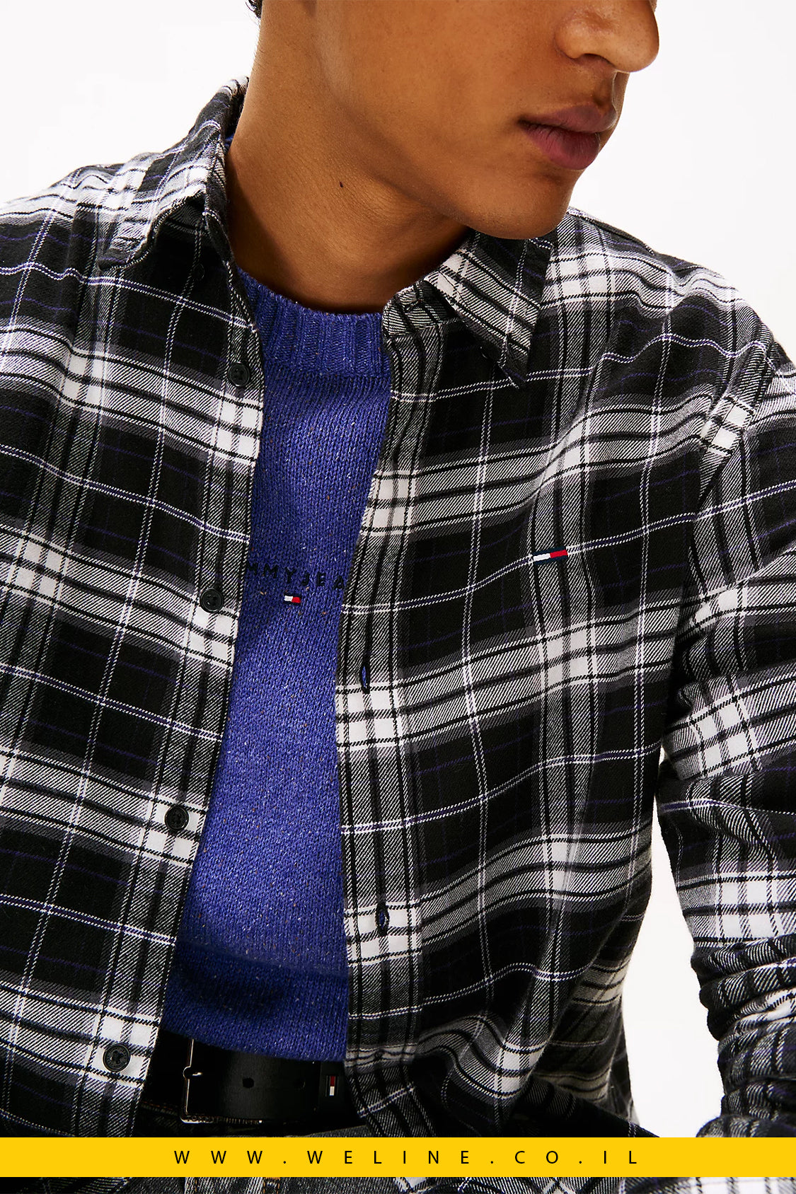 חולצת פלאנל משובצת בגזרת Regular Fit tommy