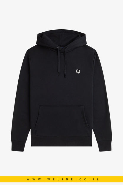 סווטשירט קפוצ'ון עם מיתוג בולט – Fred Perry (שחור)