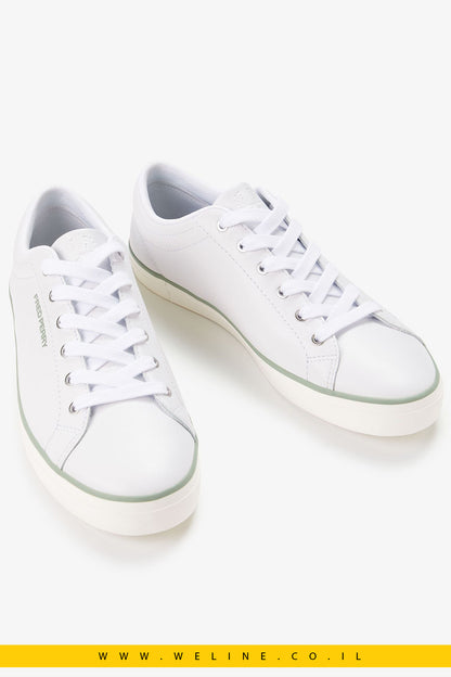 נעלי עור מרקם לגברים – Baseline Leather בצבע לבן / כחול נייבי