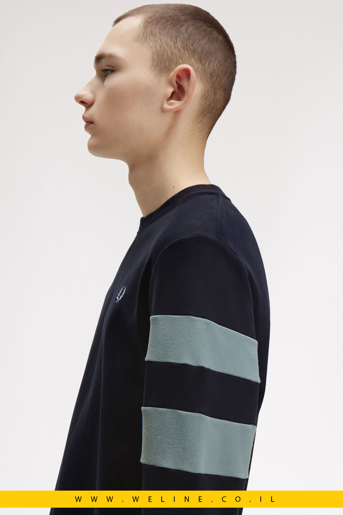 סווטשירט לגברים Peached Tipped Sleeve – כחול