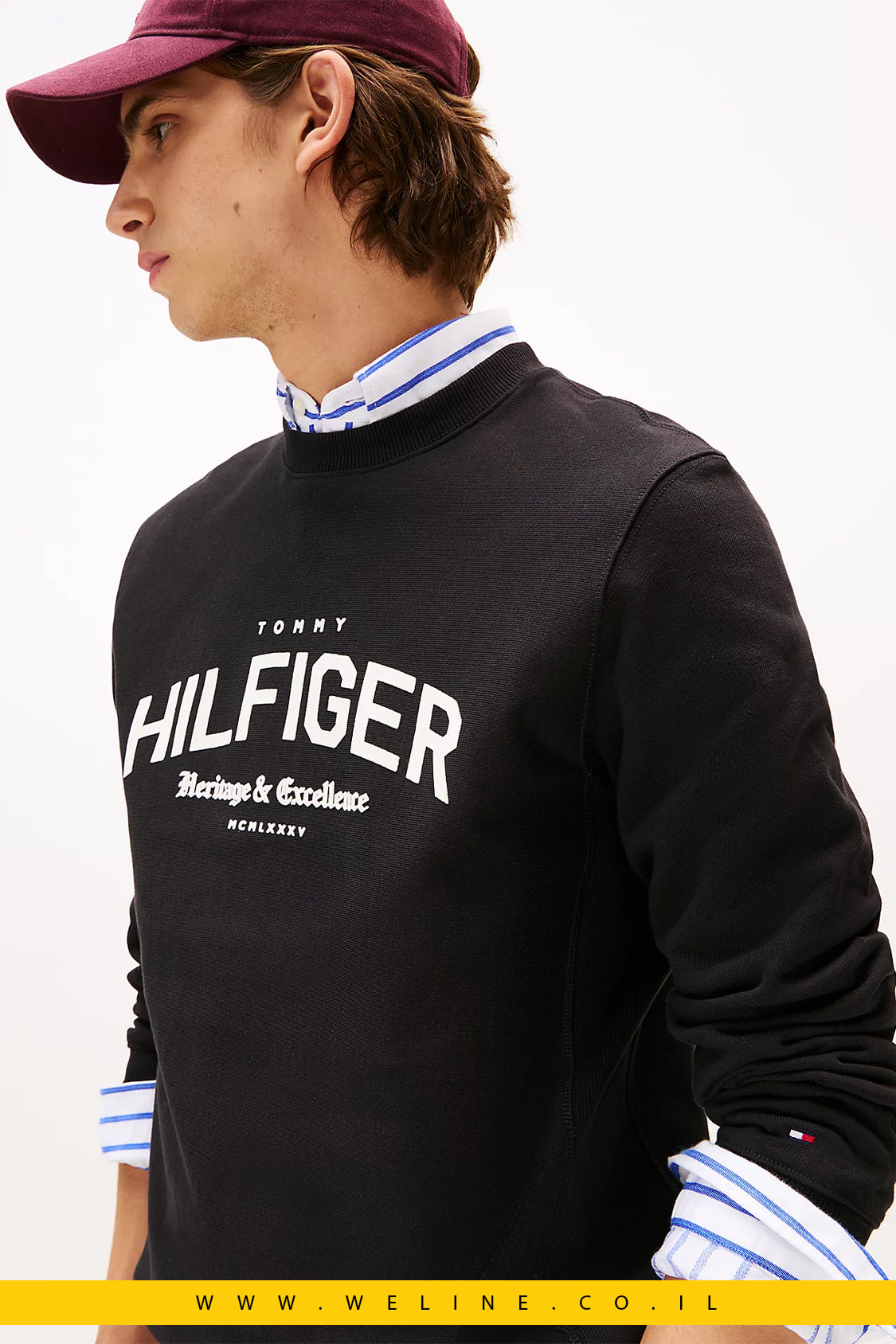 Arch Logo Terry Crew Neck Sweatshirt – סווטשירט קלאסי מבית Tommy Hilfiger