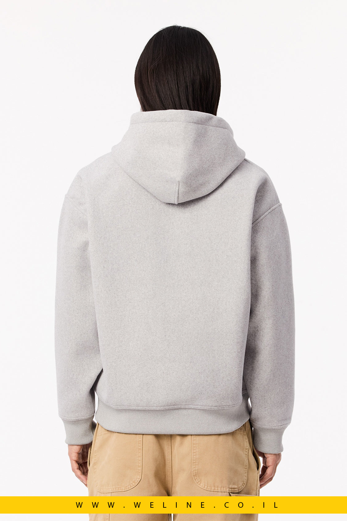 קפוצ'ון גברים Lacoste Zip-Up – אפור בגזרת Loose Fit