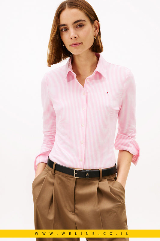 חולצת פיקה Slim Fit לנשים Tommy Hilfiger 1985 – טומי הילפיגר | Ithaca Stp