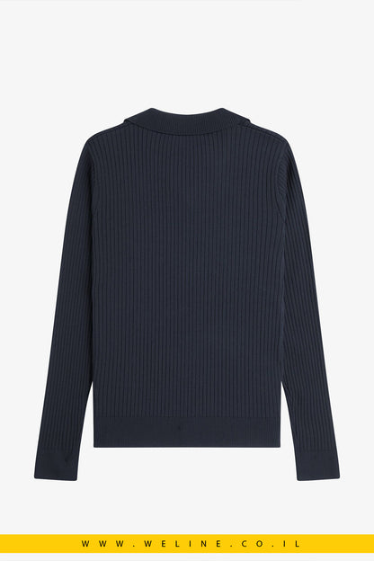 חולצת פולו סרוגה עם מרקם ריב – Fred Perry
