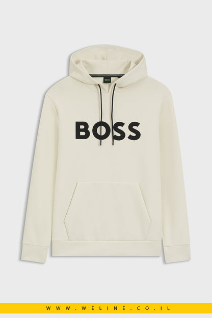 קפוצ'ון כותנה עם לוגו מובלט – BOSS
