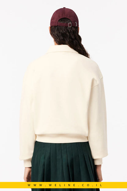 סווטשירט צווארון פולו עם רקמת קרוקודיל – Lacoste | צבע קרם