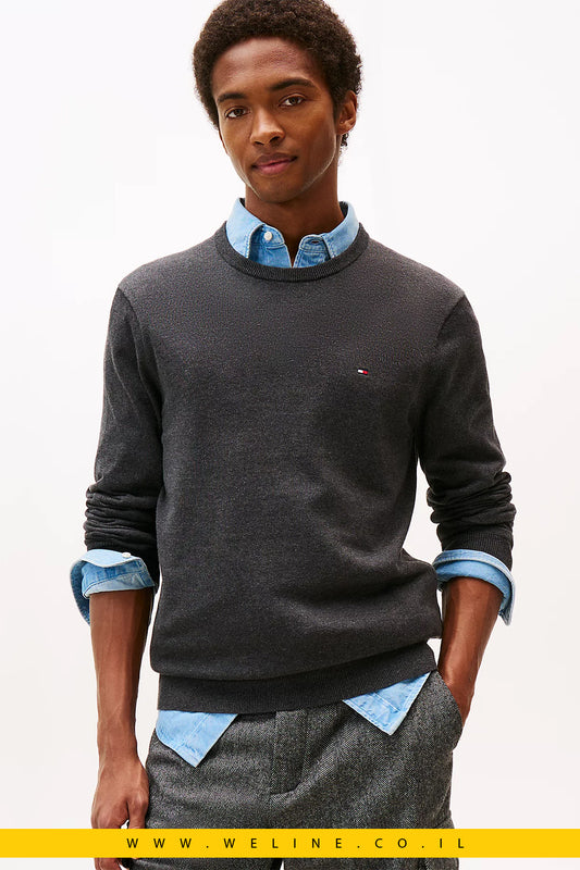 סוודר גברים Tommy Hilfiger – Flag Embroidery Crew Neck