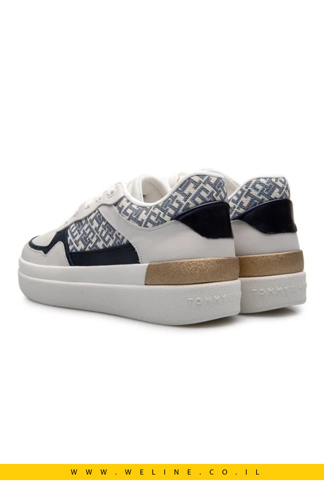סניקרס נשים עם לוגו TH Monogram מעור נושם - Tommy Hilfiger