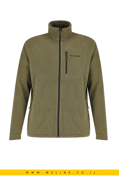 מעיל פליס לגברים Columbia Fast Trek™ II Full Zip בצבע ירוק – חימום עוצמתי ונוחות יומיומית