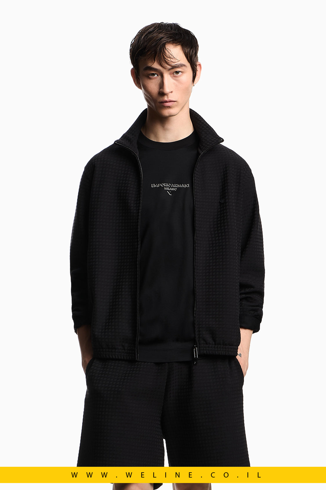 קפוצ'ון ASV עם רוכסן מלא מבד ג'אקארד תערובת ליאוסל