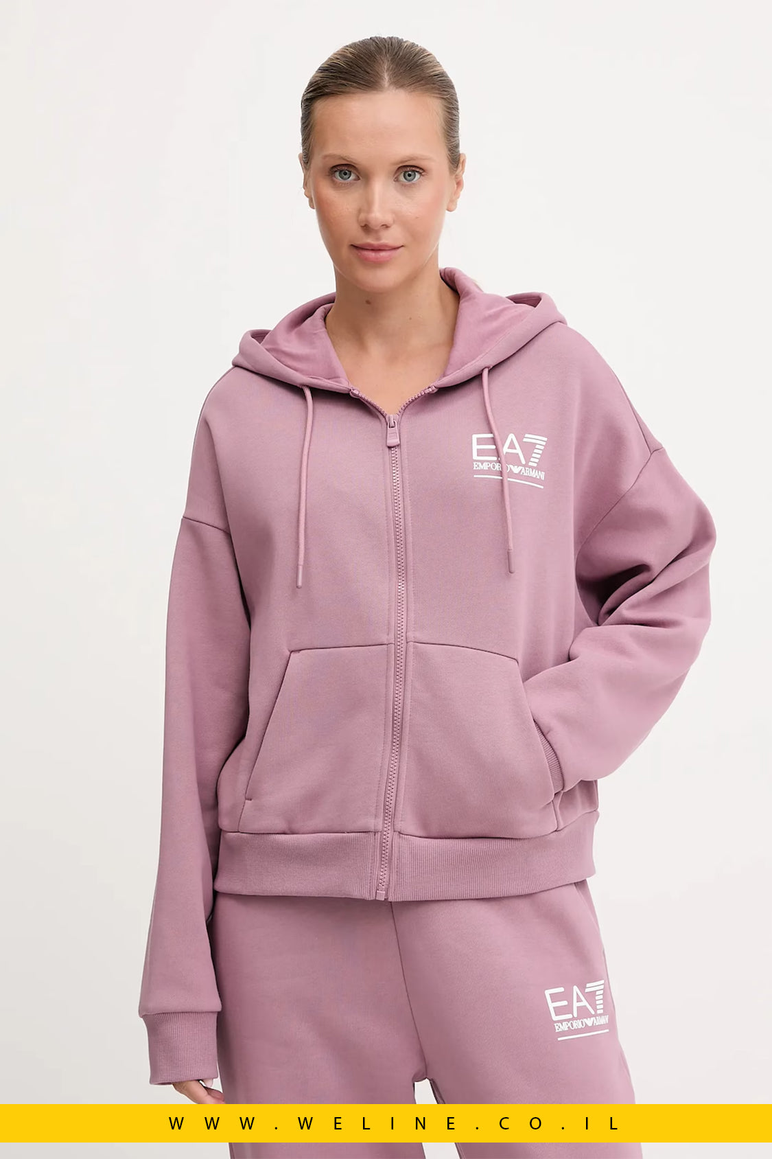 חליפת טרנינג לנשים EA7 Emporio Armani – ורוד | Armani Sustainability Values