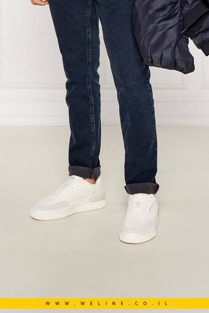 נעלי סניקרס לגברים Armani Exchange – שילוב עור ולוק מודרני בצבע לבן