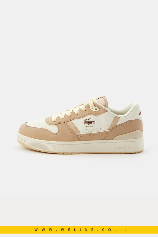 נעלי סניקרס עור לגברים Lacoste T-Clip Tonal