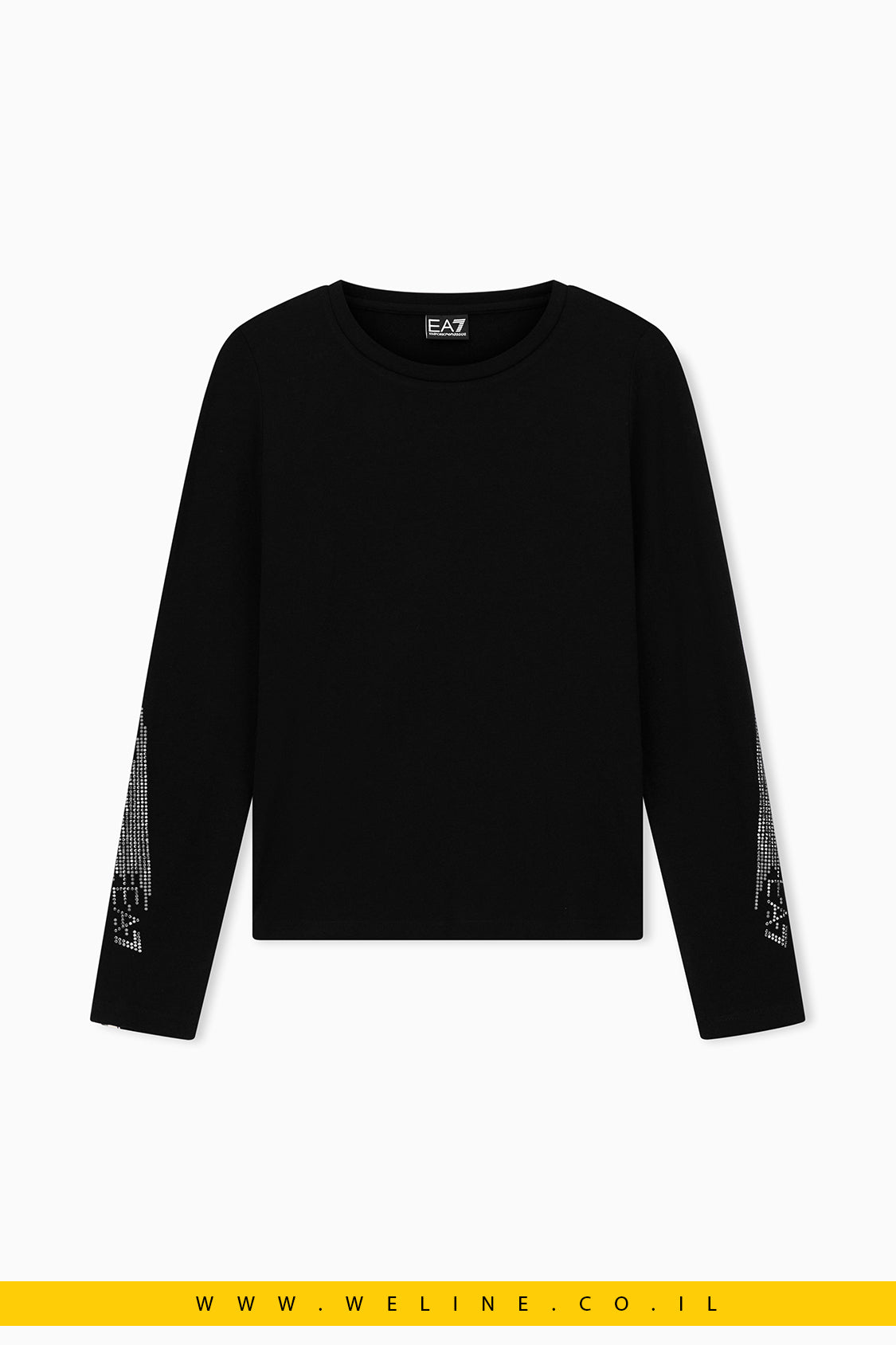 חולצת לוגו ארוכה עם מיקרו ניטים – EA7 Emporio Armani