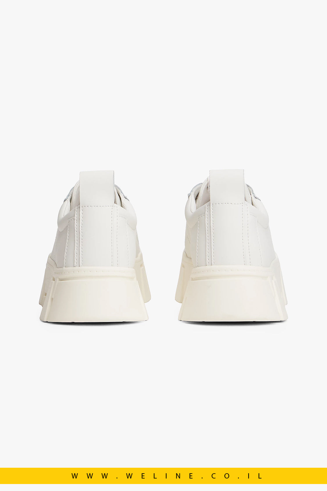 סניקרס פלטפורמה Tommy Jeans Cleat Platform Trainers With Leather – צבע לבן