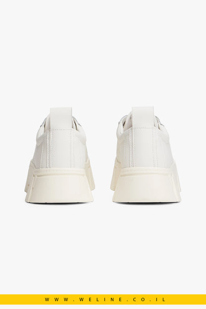 סניקרס פלטפורמה Tommy Jeans Cleat Platform Trainers With Leather – צבע לבן