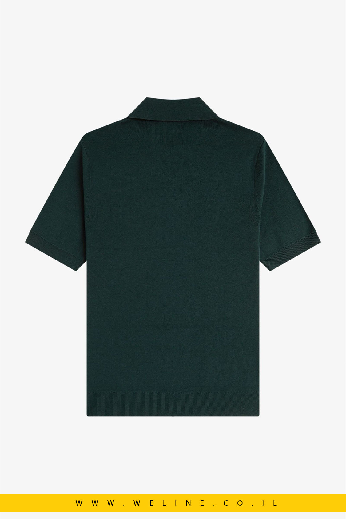 חולצת סריג גברים Fred Perry Panel Detail Knitted Shirt – צבע Grassroots