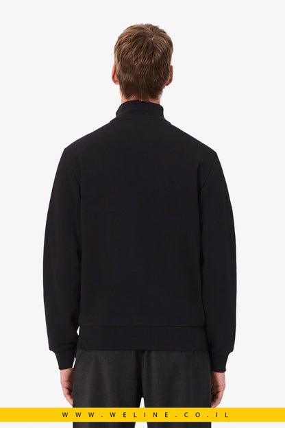 סווטשירט פליז עם רוכסן וצווארון גבוה לגברים Lacoste