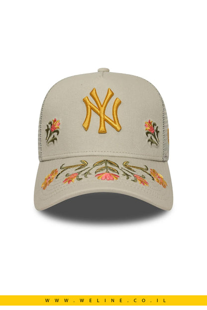 כובע New Era New York Yankees Floral Icon Stone Trucker 9FORTY – סטון | Snapback