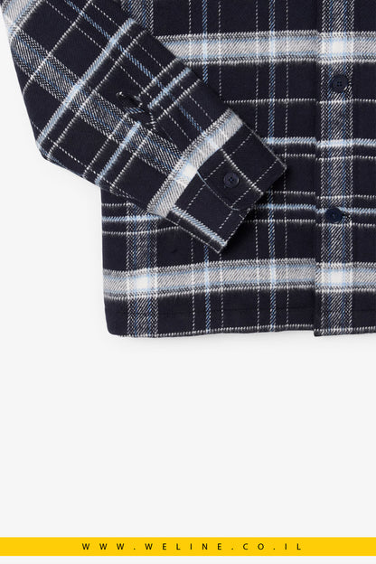 חולצת אוברשירט משובצת מכותנה מוברשת – Overshirt aus karierter Baumwolle