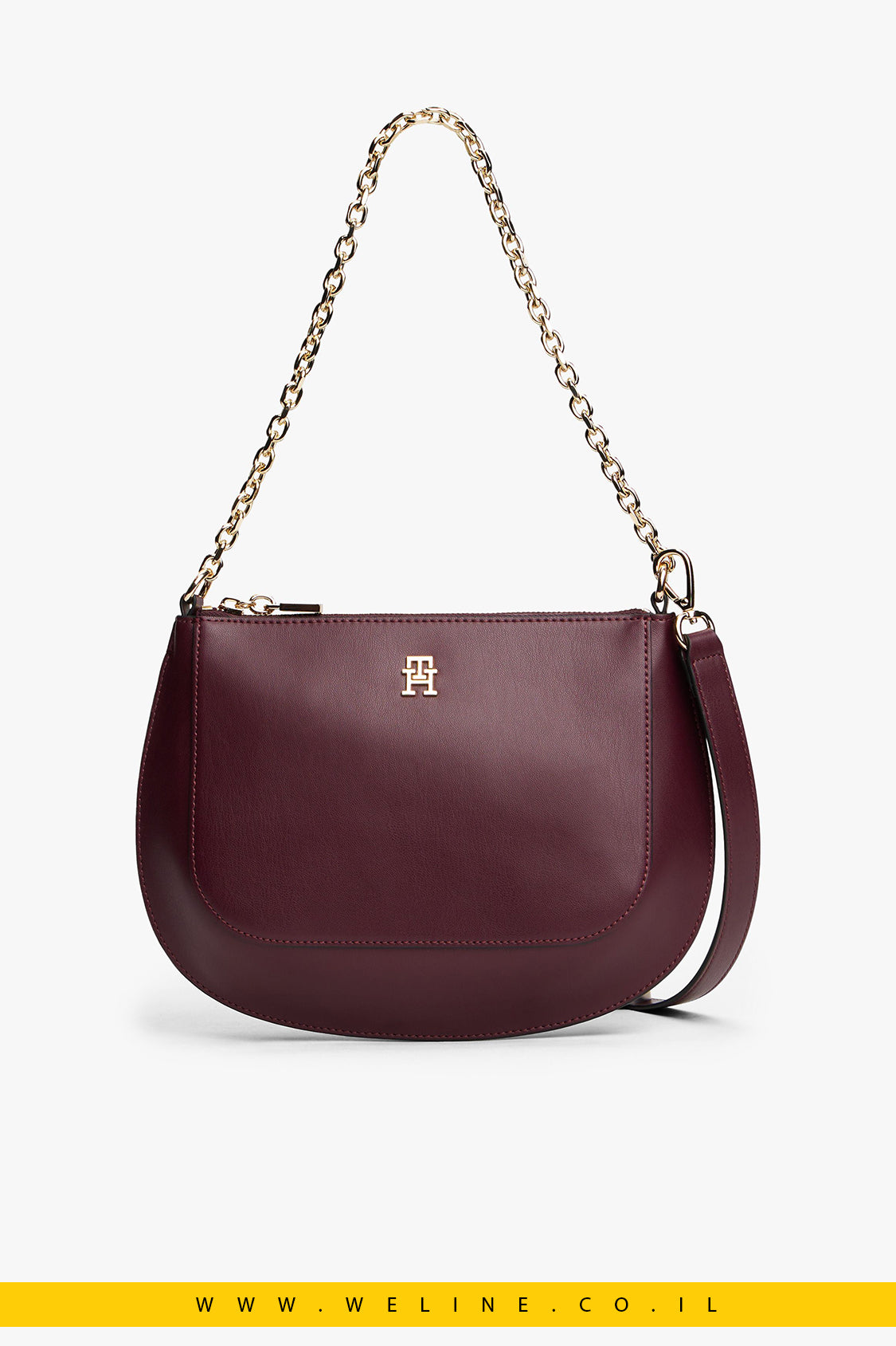 תיק צד/קרוסבודי Tommy Hilfiger Chain Strap Convertible Crossbody Bag – עם רצועת שרשרת ורצועה מתחלפת