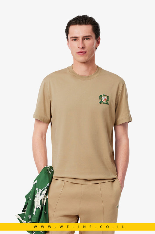 חולצת טי מבד כותנה עם סמל רקום – Lacoste