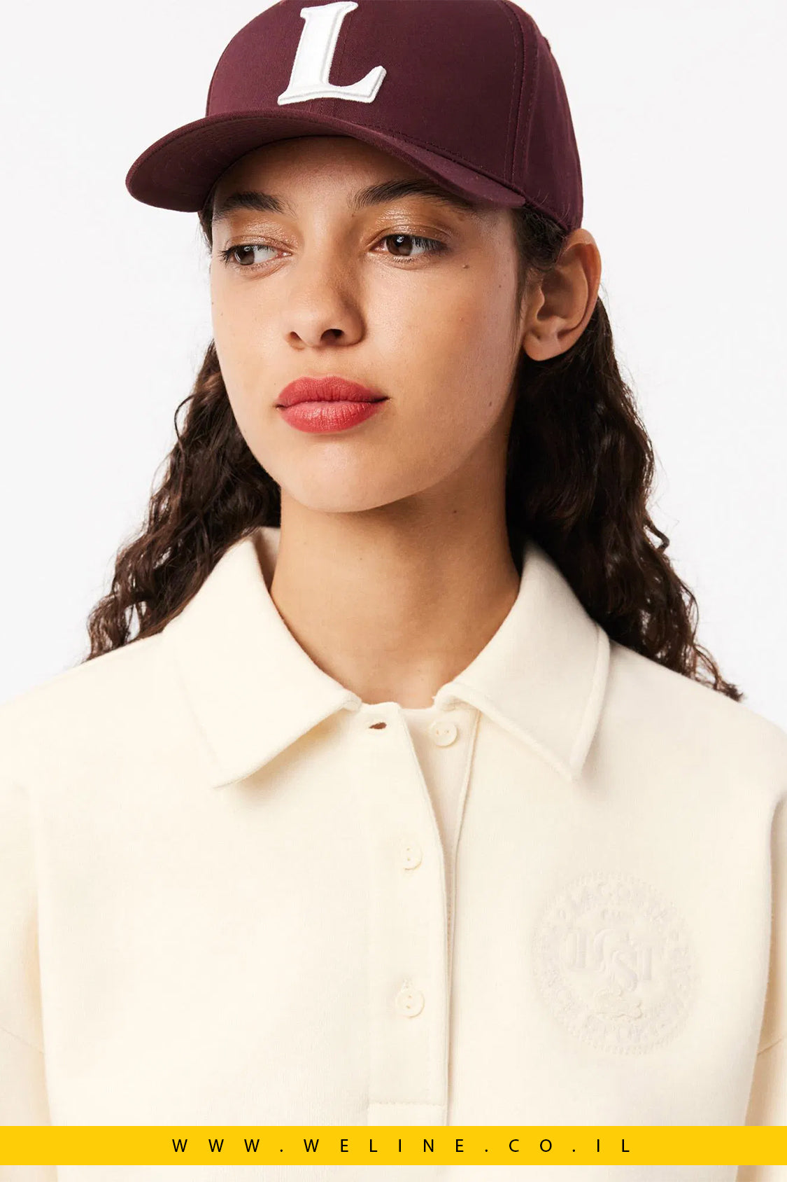 סווטשירט צווארון פולו עם רקמת קרוקודיל – Lacoste | צבע קרם