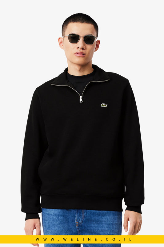 סווטשירט אינטרלוק עם צווארון גבוה ורוכסן Lacoste