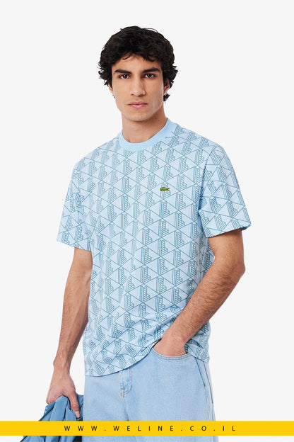 חולצת טי לגברים עם מונוגרמה מכותנה אורגנית – Lacoste