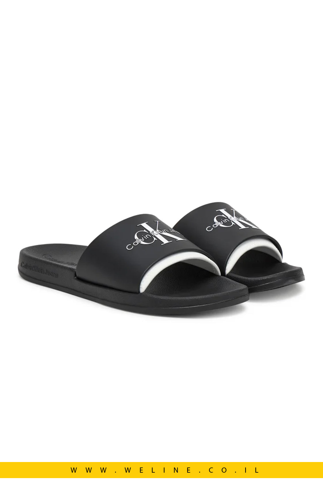 כפכפי גברים Calvin Klein Jeans – דגם Slide Rubber Neoprene Monologo