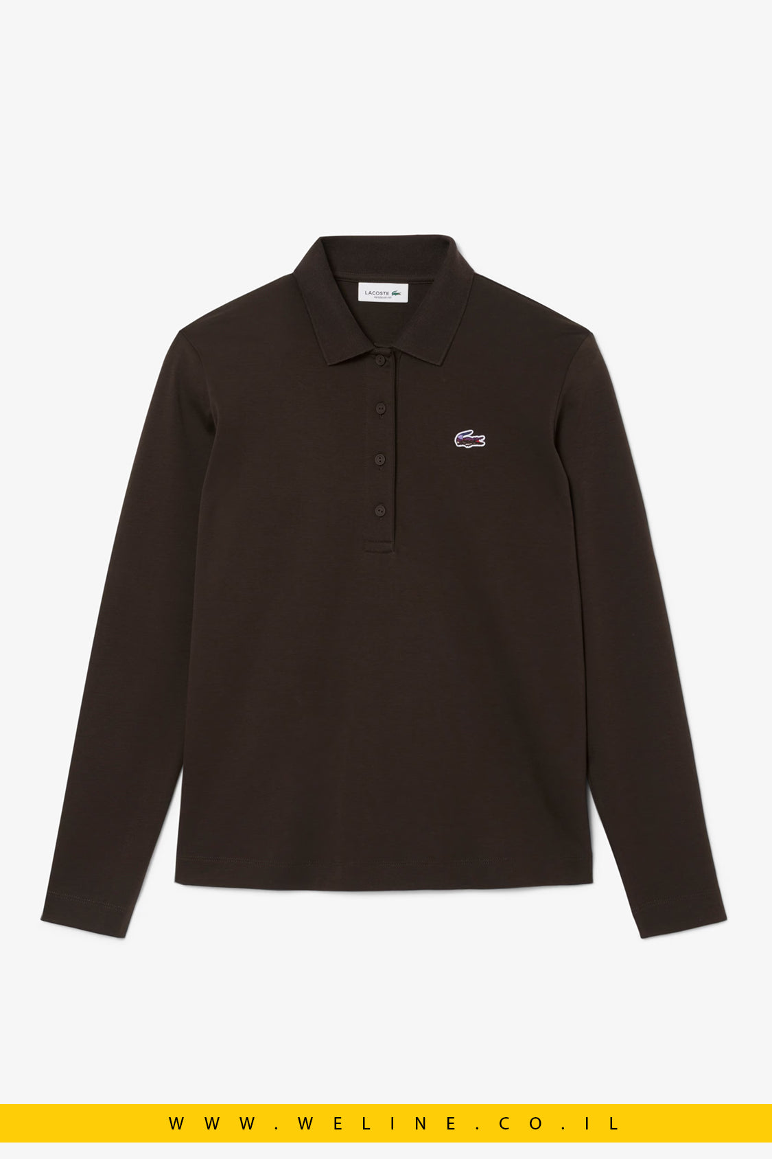 חולצת פולו Regular Fit עם קרוקודיל נוף – Lacoste Landscape Crocodile Polo (חום)