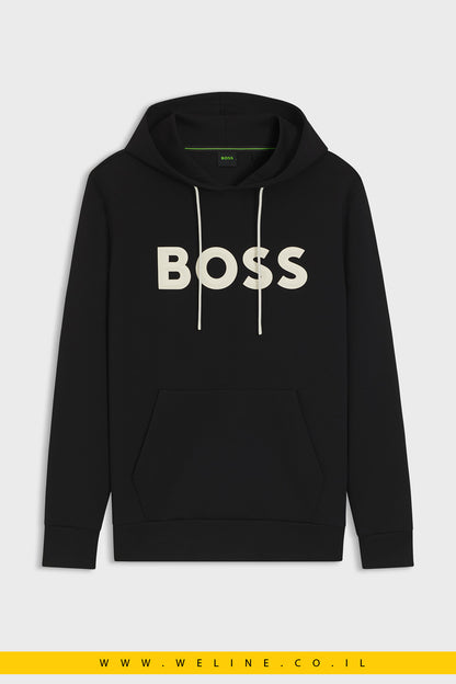 קפוצ'ון כותנה עם לוגו תלת־ממדי – BOSS