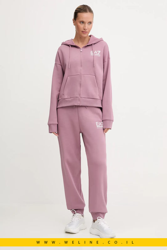 חליפת טרנינג לנשים EA7 Emporio Armani – ורוד | Armani Sustainability Values