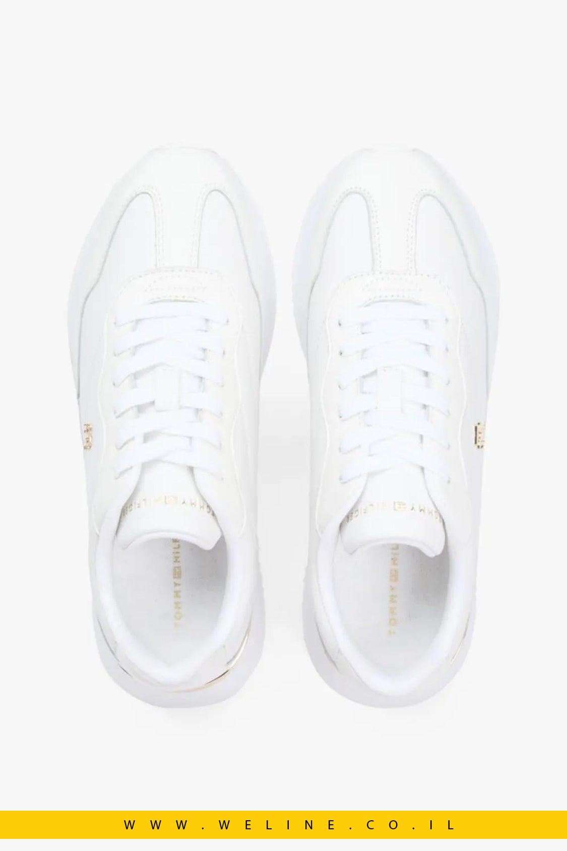 סניקרס עור לנשים Tommy Hilfiger Leather TH Monogram – צבע לבן