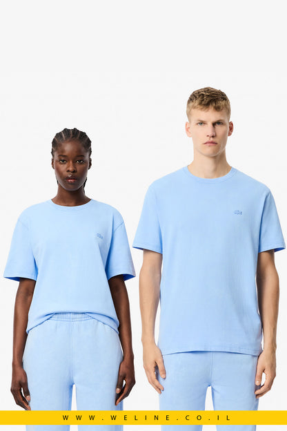 חולצת טי לגברים עם אפקט שטיפה ובד כותנה כבד – Lacoste