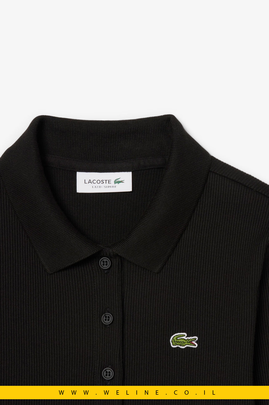 חולצת פולו L.12.D ריב Slim Fit עם שרוול ארוך מבית Lacoste