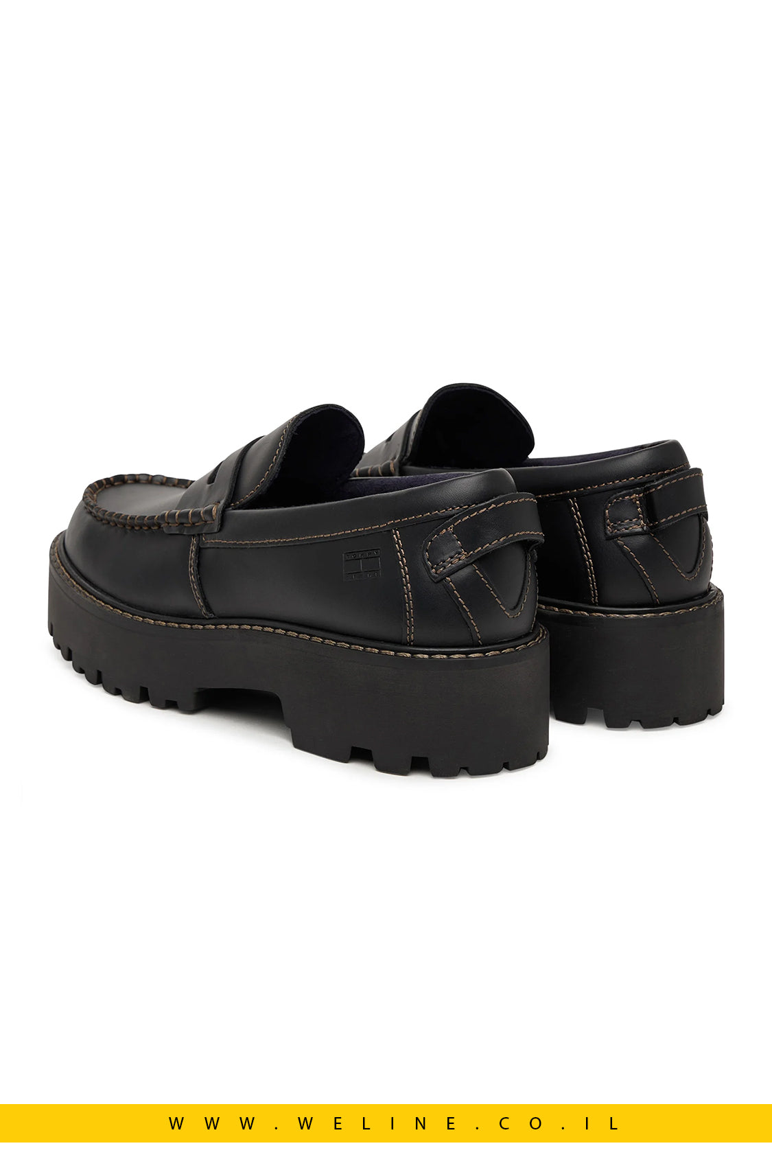 מוקסינים לנשים Tommy Jeans Archive '01 Loafer Leather – צבע שחור